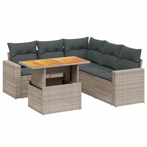 Maison exclusive - salon de jardin 6 pcs avec coussins gris résine tressée