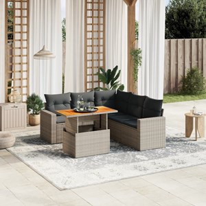 Maison exclusive - salon de jardin 6 pcs avec coussins gris résine tressée