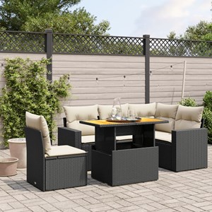 Maison exclusive - salon de jardin 6 pcs avec coussins noir résine tressée
