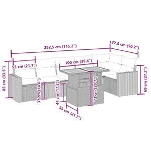 Maison exclusive - salon de jardin avec coussins 7 pcs beige résine tressée