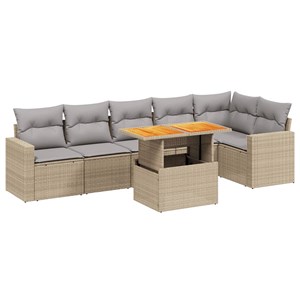 Maison exclusive - salon de jardin avec coussins 7 pcs beige résine tressée