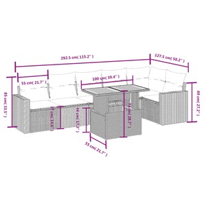 Maison exclusive - salon de jardin avec coussins 7 pcs beige résine tressée