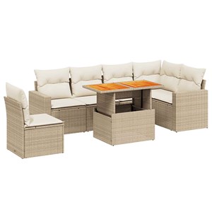 Maison exclusive - salon de jardin avec coussins 7 pcs beige résine tressée