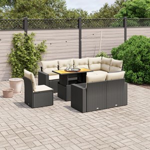 Maison exclusive - salon de jardin 9 pcs avec coussins noir résine tressée