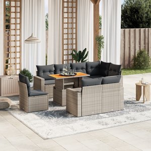 Maison exclusive - salon de jardin 9 pcs avec coussins gris résine tressée