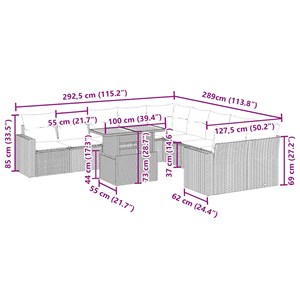 Maison exclusive - salon de jardin 11 pcs avec coussins beige résine tressée