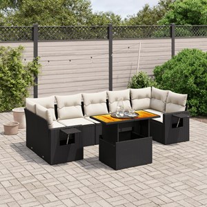 Maison exclusive - salon de jardin 8 pcs avec coussins noir résine tressée