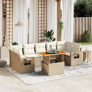 Maison exclusive - salon de jardin avec coussins 8 pcs beige résine tressée