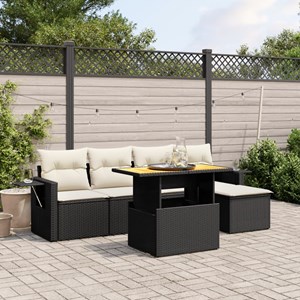 Maison exclusive - salon de jardin 6 pcs avec coussins noir résine tressée
