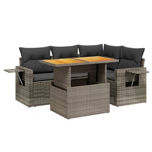 Maison exclusive - salon de jardin 5 pcs avec coussins gris résine tressée