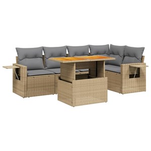 Maison exclusive - salon de jardin avec coussins 6 pcs beige résine tressée