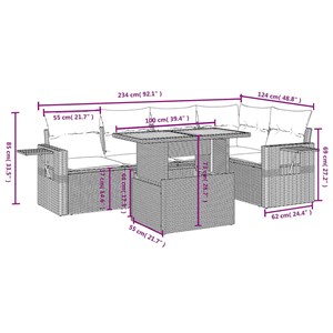 Maison exclusive - salon de jardin 6 pcs avec coussins gris résine tressée