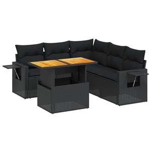Maison exclusive - salon de jardin 6 pcs avec coussins noir résine tressée