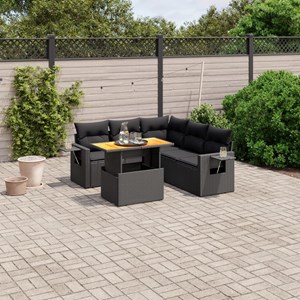 Maison exclusive - salon de jardin 6 pcs avec coussins noir résine tressée