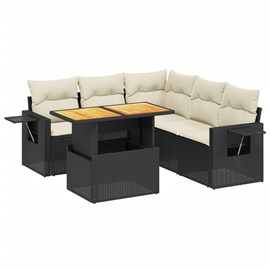 Maison exclusive - salon de jardin 6 pcs avec coussins noir résine tressée