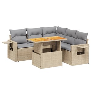 Maison exclusive - salon de jardin avec coussins 6 pcs beige résine tressée