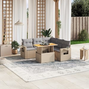 Maison exclusive - salon de jardin avec coussins 6 pcs beige résine tressée