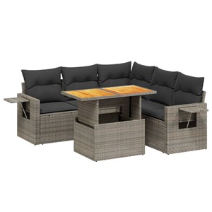 Maison exclusive - salon de jardin 6 pcs avec coussins gris résine tressée