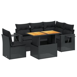 Maison exclusive - salon de jardin 6 pcs avec coussins noir résine tressée