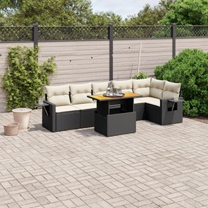 Maison exclusive - salon de jardin 7 pcs avec coussins noir résine tressée