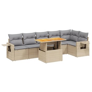 Maison exclusive - salon de jardin avec coussins 7 pcs beige résine tressée