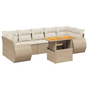 Maison exclusive - salon de jardin avec coussins 8 pcs beige résine tressée