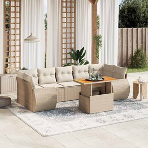 Maison exclusive - salon de jardin avec coussins 8 pcs beige résine tressée