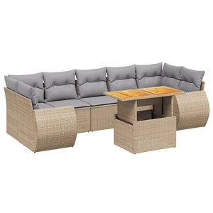 Maison exclusive - salon de jardin avec coussins 8 pcs beige résine tressée