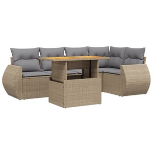 Maison exclusive - salon de jardin avec coussins 6 pcs beige résine tressée