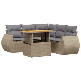 Maison exclusive - salon de jardin avec coussins 6 pcs beige résine tressée