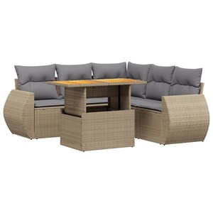 Maison exclusive - salon de jardin avec coussins 6 pcs beige résine tressée