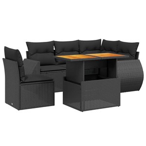 Maison exclusive - salon de jardin 6 pcs avec coussins noir résine tressée