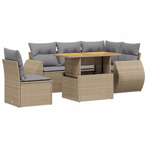 Maison exclusive - salon de jardin avec coussins 6 pcs beige résine tressée