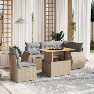 Maison exclusive - salon de jardin avec coussins 6 pcs beige résine tressée
