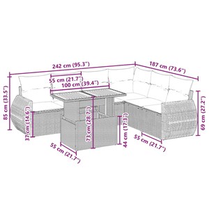 Maison exclusive - salon de jardin avec coussins 7 pcs beige résine tressée