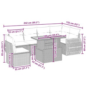 Maison exclusive - salon de jardin avec coussins 7 pcs beige résine tressée