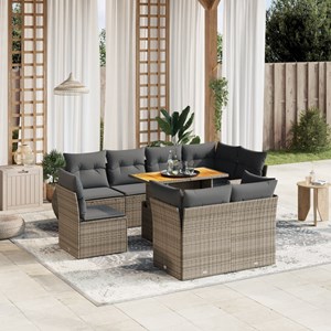 Maison exclusive - salon de jardin 9 pcs avec coussins gris résine tressée