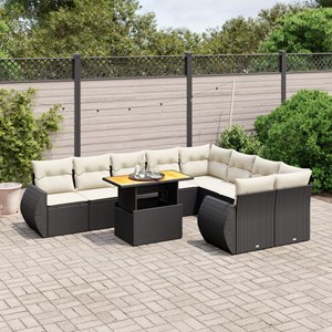 Maison exclusive - salon de jardin 10 pcs avec coussins noir résine tressée