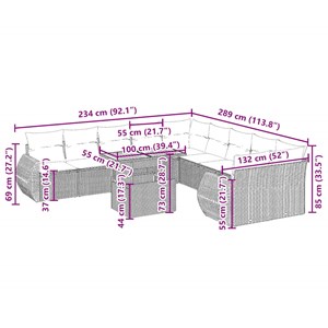 Maison exclusive - salon de jardin 11 pcs avec coussins beige résine tressée