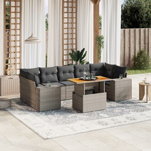 Maison exclusive - salon de jardin 8 pcs avec coussins gris résine tressée