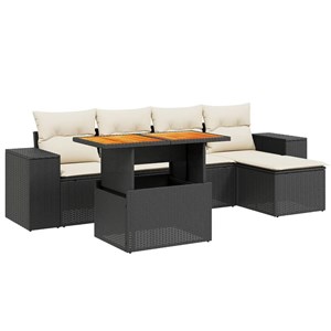 Maison exclusive - salon de jardin 6 pcs avec coussins noir résine tressée