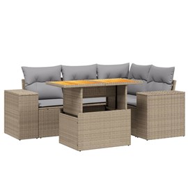 Maison exclusive - salon de jardin avec coussins 5 pcs beige résine tressée