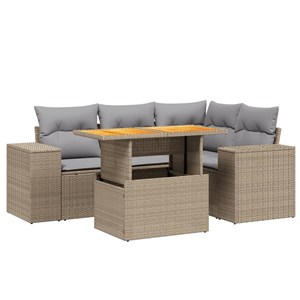 Maison exclusive - salon de jardin avec coussins 5 pcs beige résine tressée