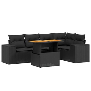 Maison exclusive - salon de jardin 6 pcs avec coussins noir résine tressée