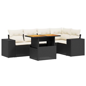 Maison exclusive - salon de jardin 6 pcs avec coussins noir résine tressée