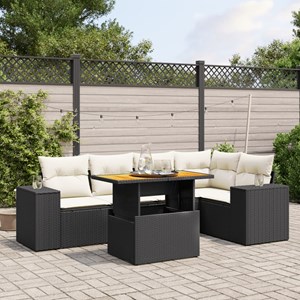 Maison exclusive - salon de jardin 6 pcs avec coussins noir résine tressée