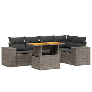 Maison exclusive - salon de jardin 6 pcs avec coussins gris résine tressée