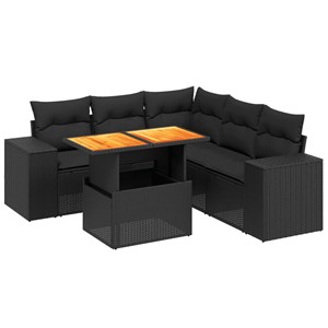 Maison exclusive - salon de jardin 6 pcs avec coussins noir résine tressée