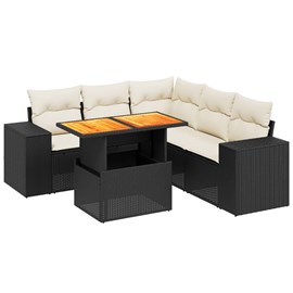 Maison exclusive - salon de jardin 6 pcs avec coussins noir résine tressée