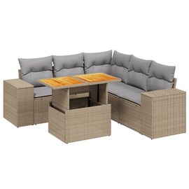 Maison exclusive - salon de jardin avec coussins 6 pcs beige résine tressée